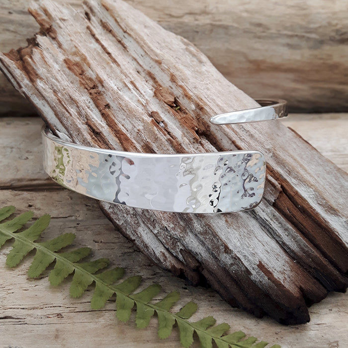 Sterling Silver Hammered Cuff Bracelet — Designs By S&R