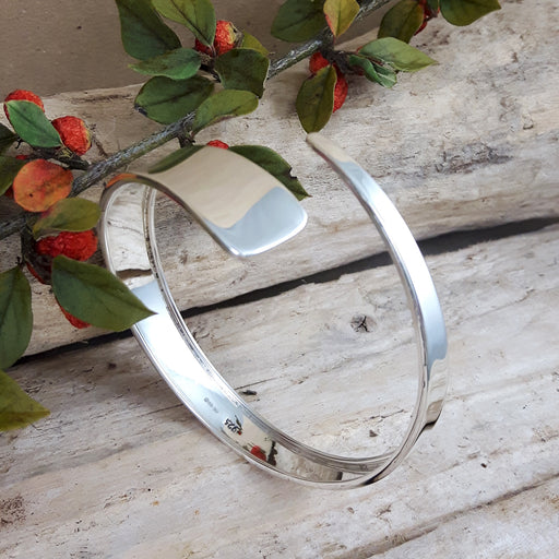 Divine Small Polished Silver Cuff