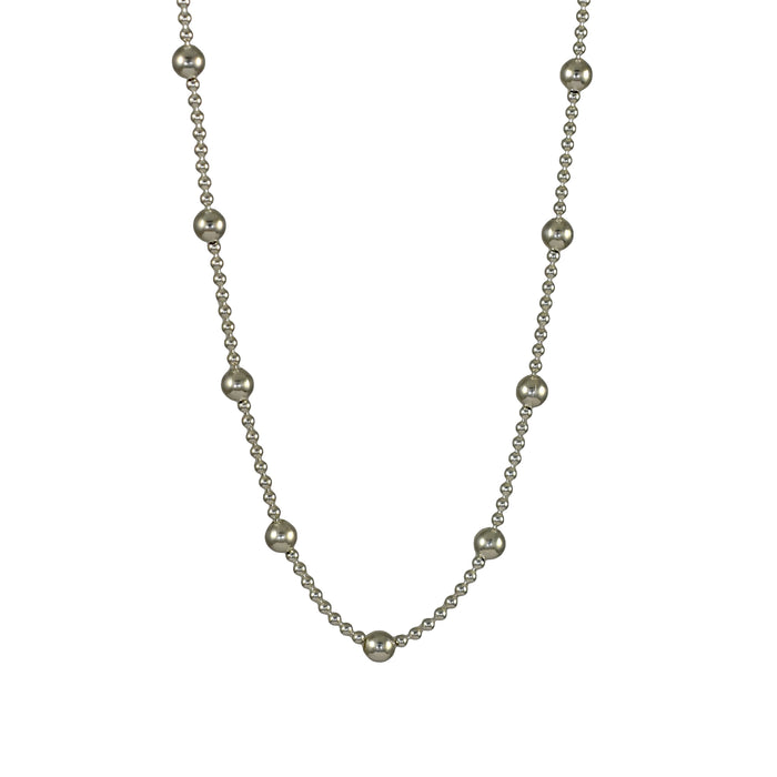 Dotty Sterling Silver Chain Necklace 40-45cm