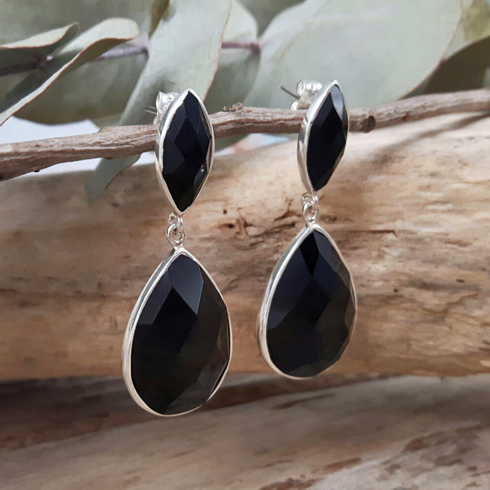 Elegancia Onyx Drop Earrings