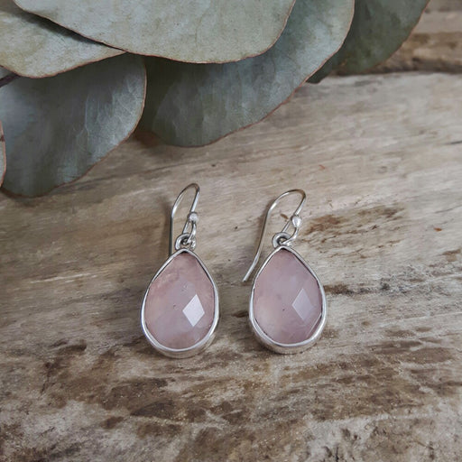 Elegancia Rose Quartz Drop Earrings