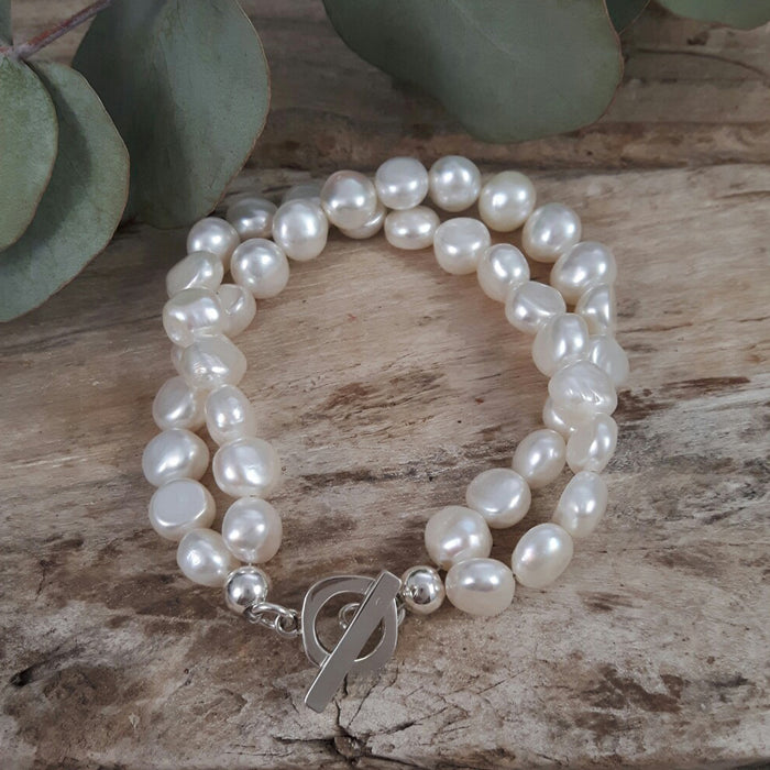 Ella White Pearl Bracelet