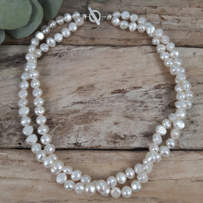 Golden Double Pearl Necklace – choosebyfelice.com