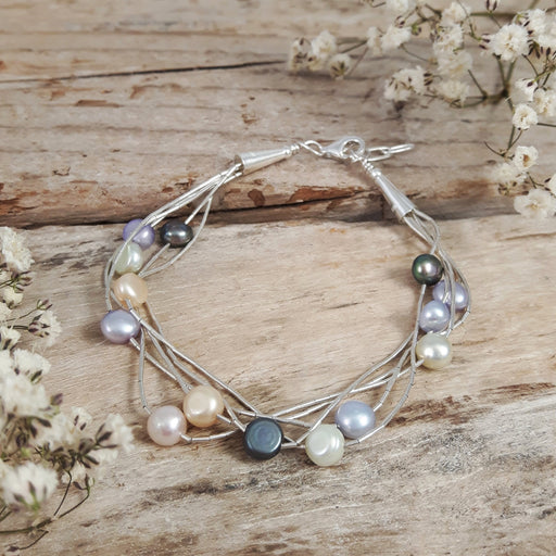 Evelyn 5 Multi Pearl Bracelet