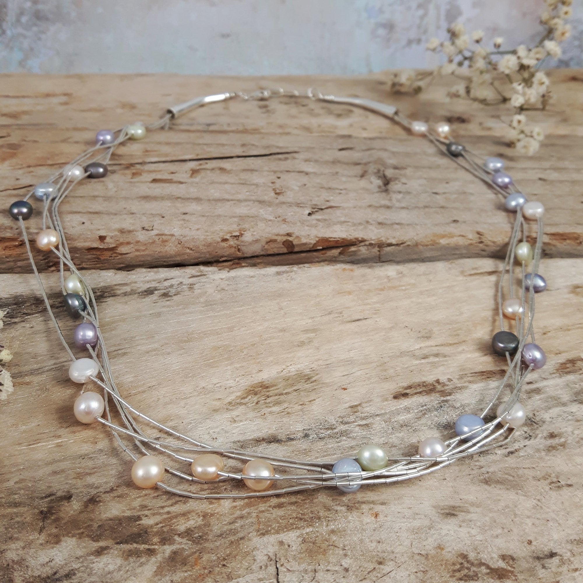 Evelyn 5 Multi Pearl Necklace