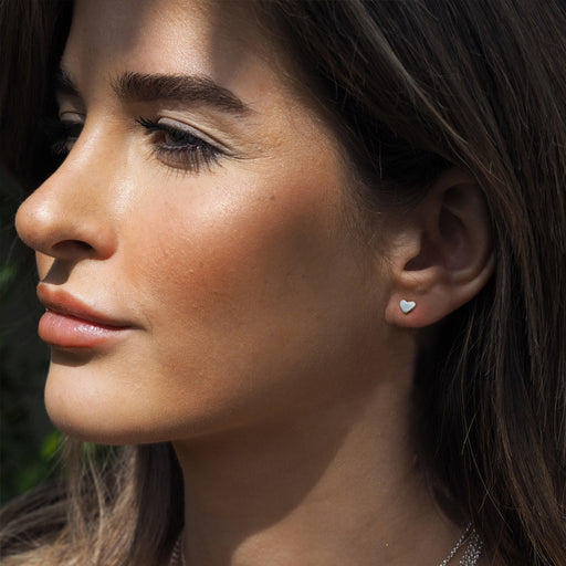 Dainty Polished Heart Stud