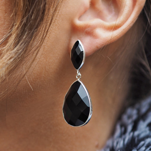 Elegancia Onyx Drop Earrings