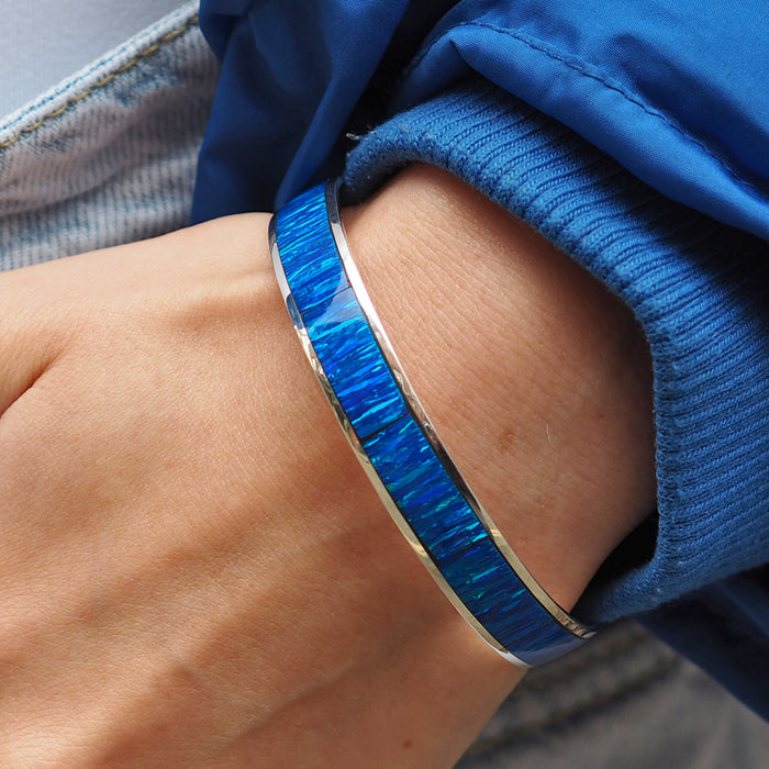 Flinder Blue Wide Bangle