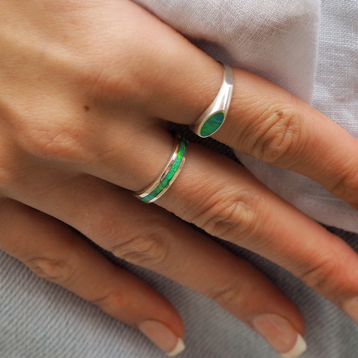 Flinder Green Opal Ring
