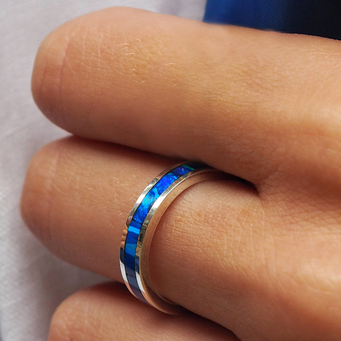 Flinder Blue Opal Ring