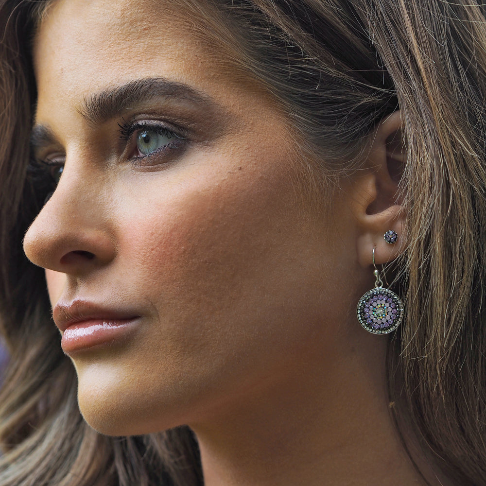 Gala Coin Jet Drop Earrings