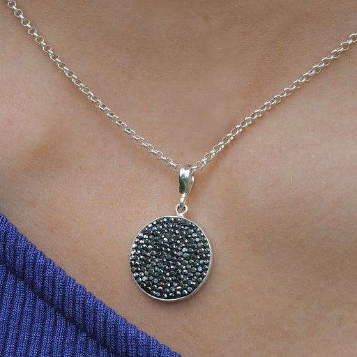 Gala Disc Glitz Jet Pendant