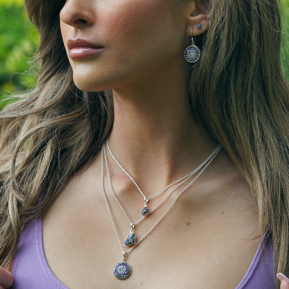 Gala Coin Jet Drop Earrings