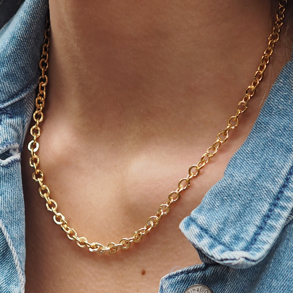 Foresta Chain T-Bar Gold Necklace