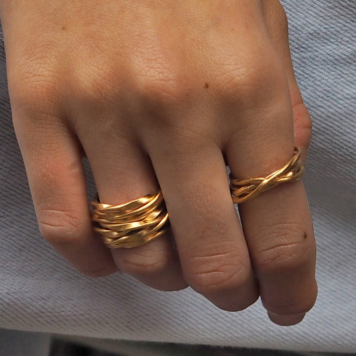 Lattice Thin Gold Ring
