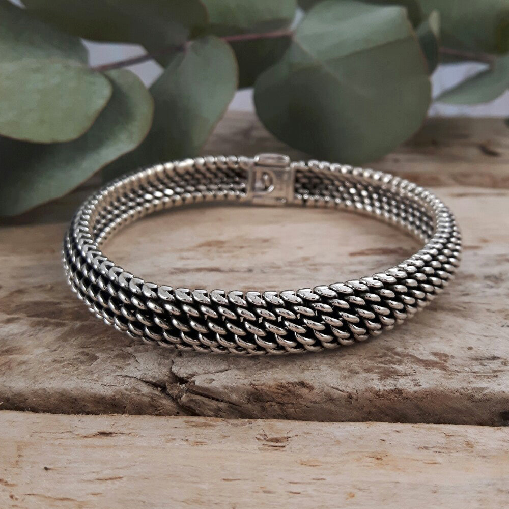 Figaro Mesh 22cm Clasp Bracelet