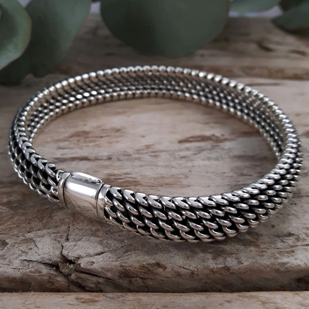 Figaro Mesh 22cm Clasp Bracelet
