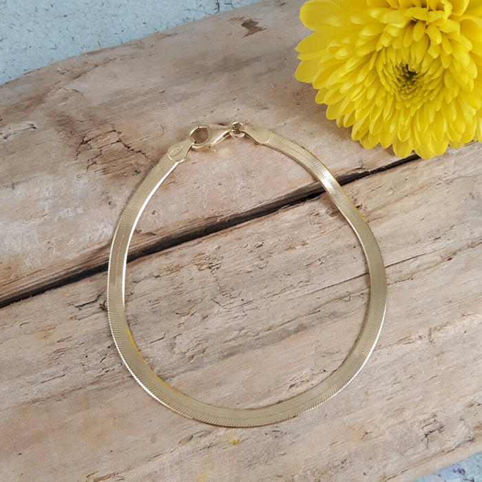 Snake Chain 18.5cm Medium Gold Bracelet