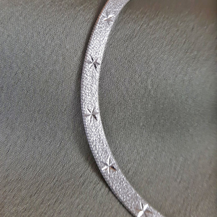 Star Snake Chain Medium Silver Bracelet
