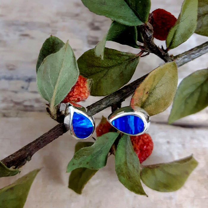 Flinder Droplet Blue Stud Earrings