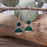Flinder Emerald Double Dotty Drop Earrings