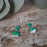 Flinder Green Double Dotty Drop Earrings