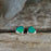 Flinder Heart Green Stud Earrings