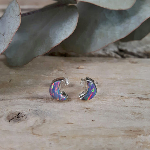 Flinder Lavender Moon Stud Earrings