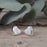 Flinder Heart Med White Stud Earrings