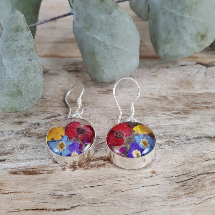 Flores Round Drop Earrings