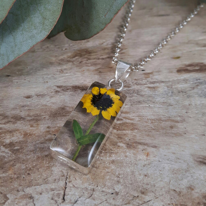 Flores Sunflower Rectangle Medium Pendant