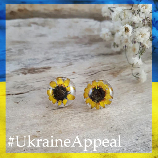 Flores Sunflower Round Small Stud Earrings
