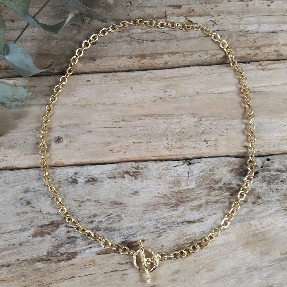Foresta Chain T-Bar Gold Necklace