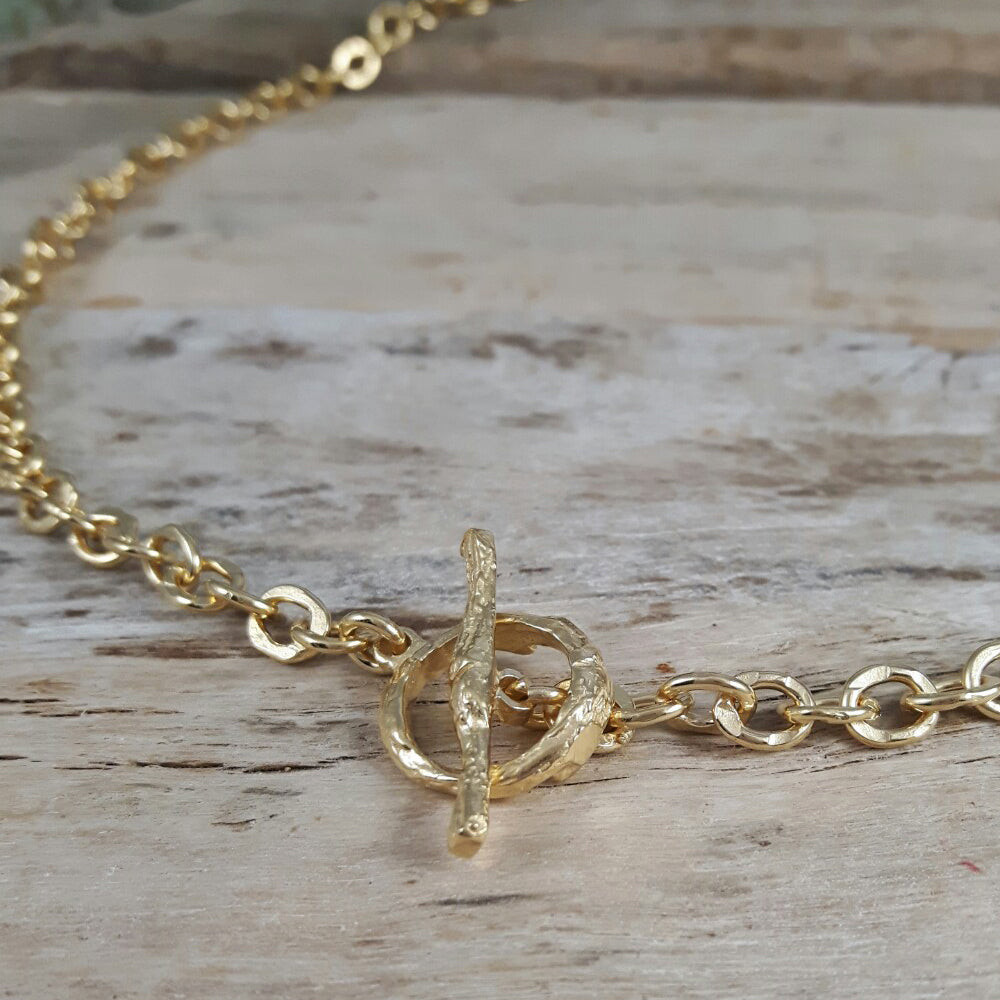 Foresta Chain T-Bar Gold Necklace