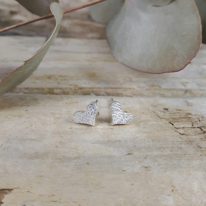 Foresta Tiny Heart Silver Stud Earrings