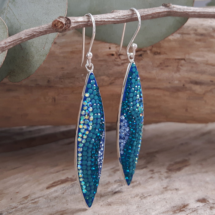 Gala Azure Long Drop Earrings