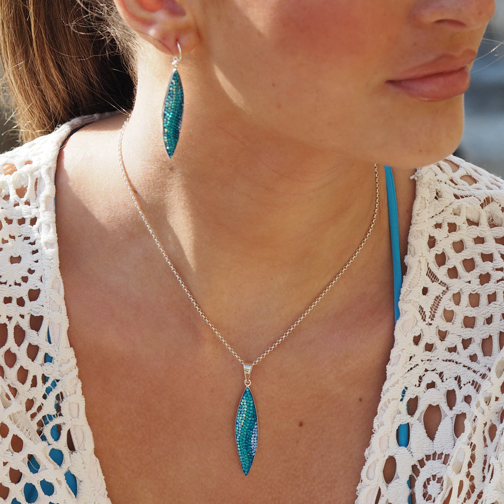 Gala Azure Long Drop Pendant