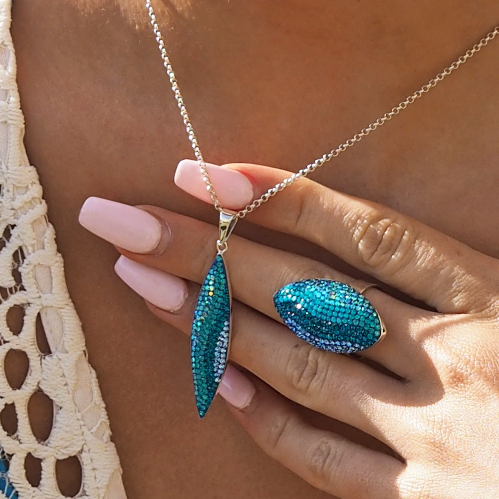 Gala Azure Long Drop Pendant