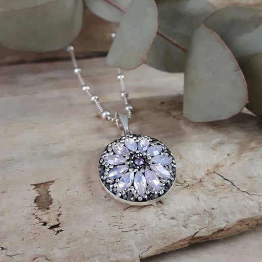 Gala Flower Jet  Disc Pendant