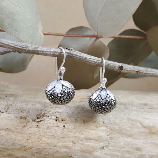 Gala Jet Sphere Drop Earrings