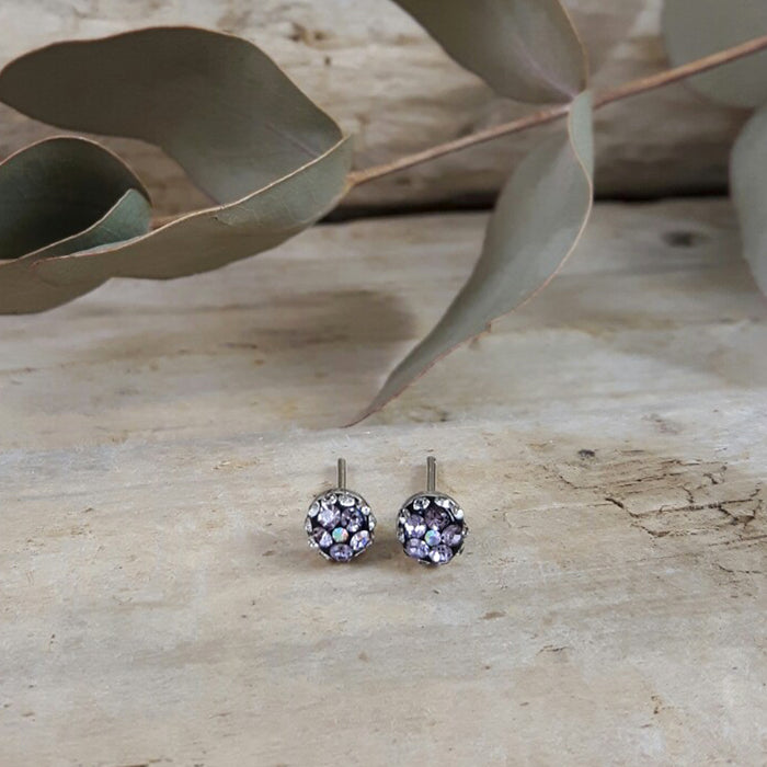 Gala Tiny Lilac Jet Stud Earrings