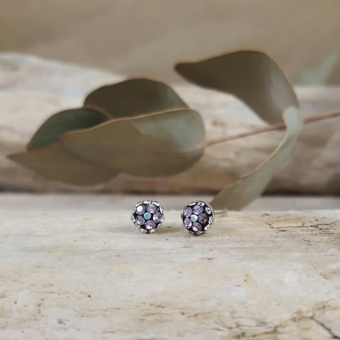 Gala Tiny Lilac Jet Stud Earrings