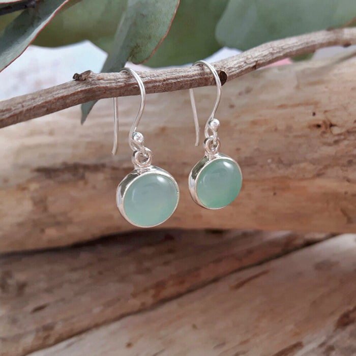 Grace Aqua Chalcedony Drop Earrings