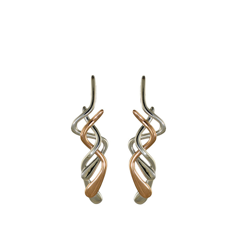 Duo Hazel Silver/Copper Stud Earrings
