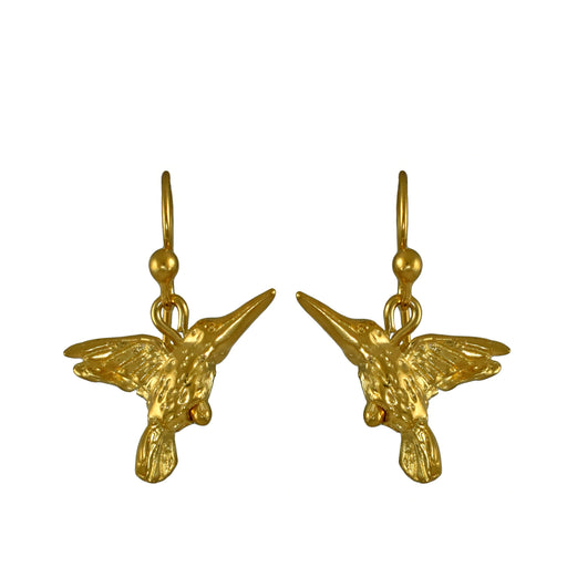 Hummingbird Gold Drop Earrings
