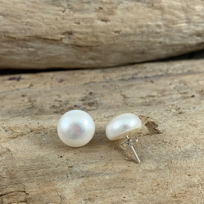 White Pearl XL Stud Earrings