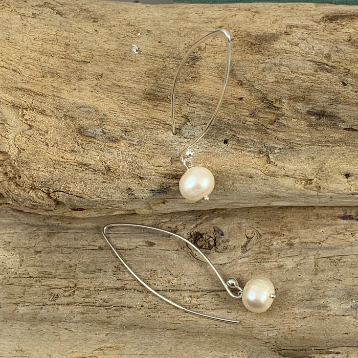 Classic White Pearl Drop Earrings