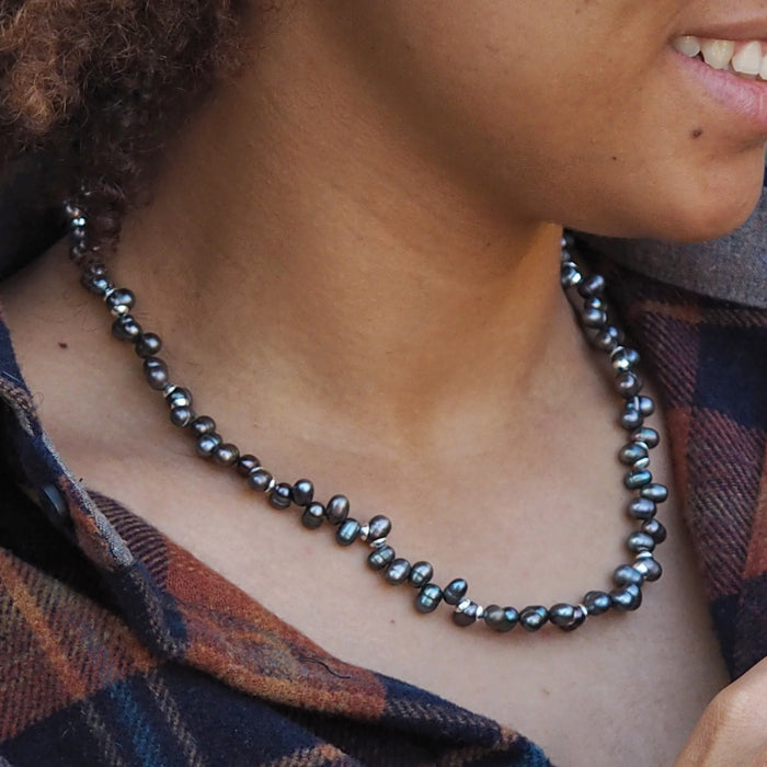 Grey on sale pearl beads