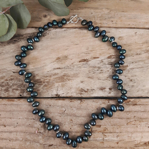 Ingrid Peacock Grey Pearl Large Necklace