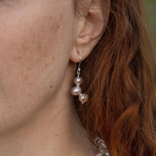 Ingrid Pink Pearl Drop Earrings